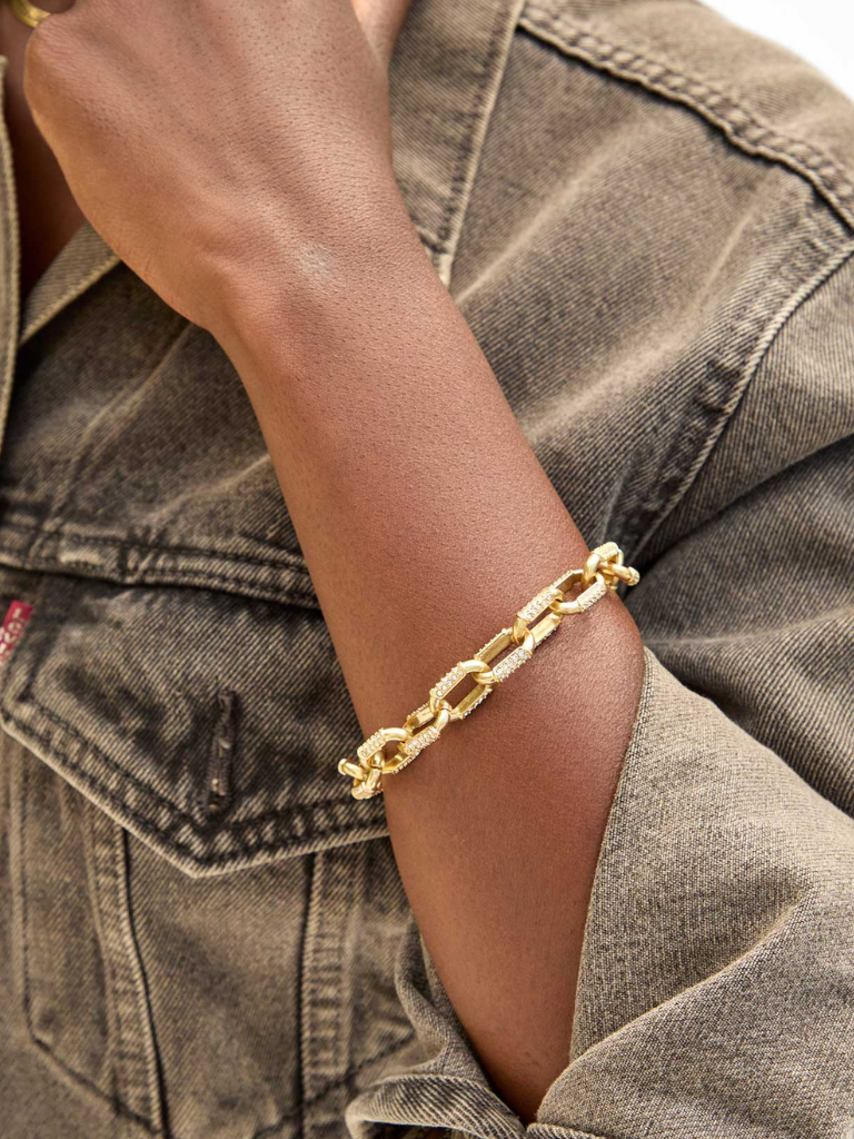 Le Link Bracelet in Vintage Gold/Clear