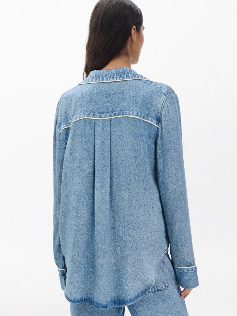 Miramar Long-Sleeve Lounge Shirt in Zoe