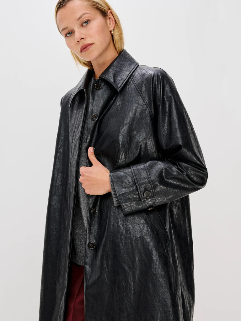 Hills Faux Leather Jacket in Black