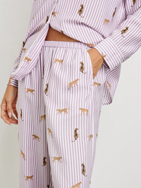 Luna Pajama Set in Rose Stripe Cats