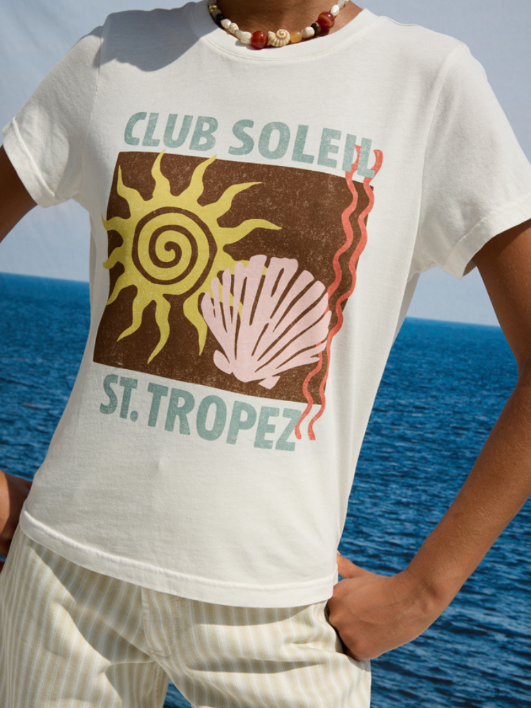 "St. Tropez" Classic Crew Neck T-shirt in White