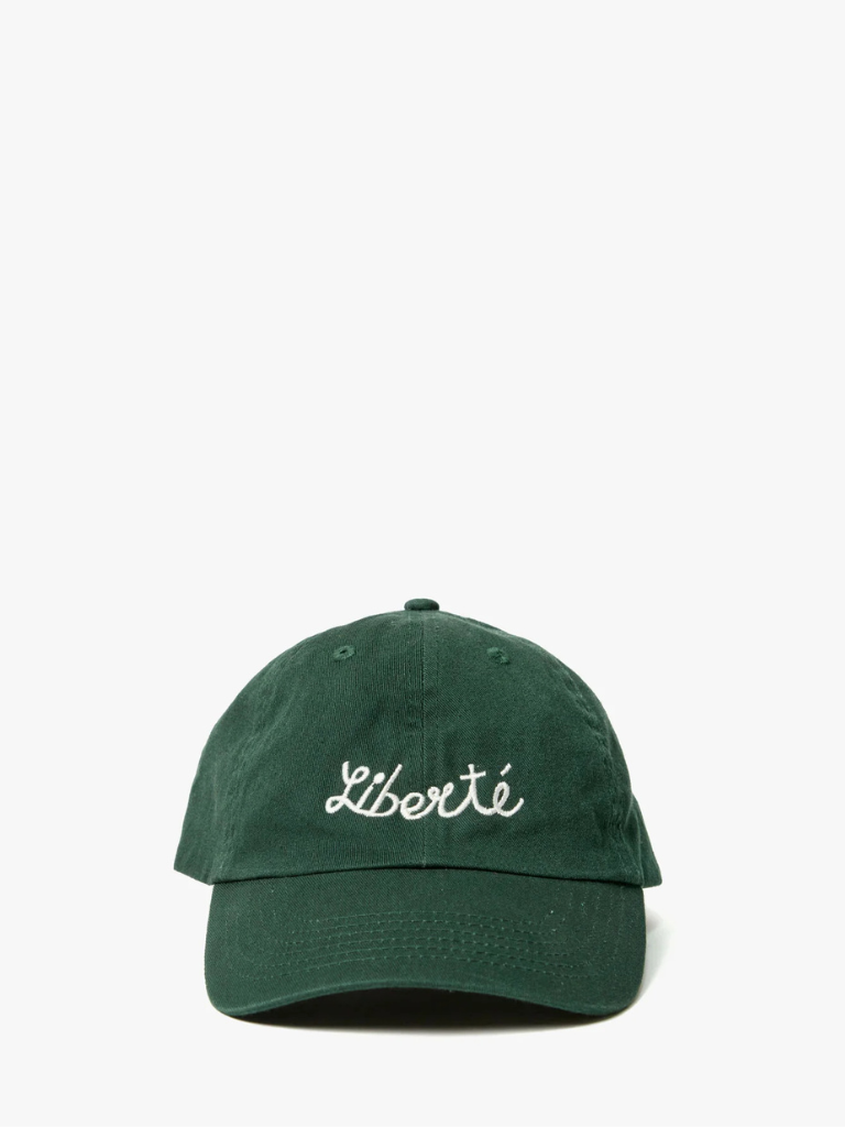 Baseball Hat in Forest w/ Cream Embroidered Liberté