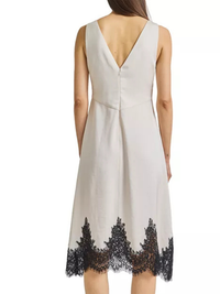 Luna Lace Trip Dress in Ivory/Black