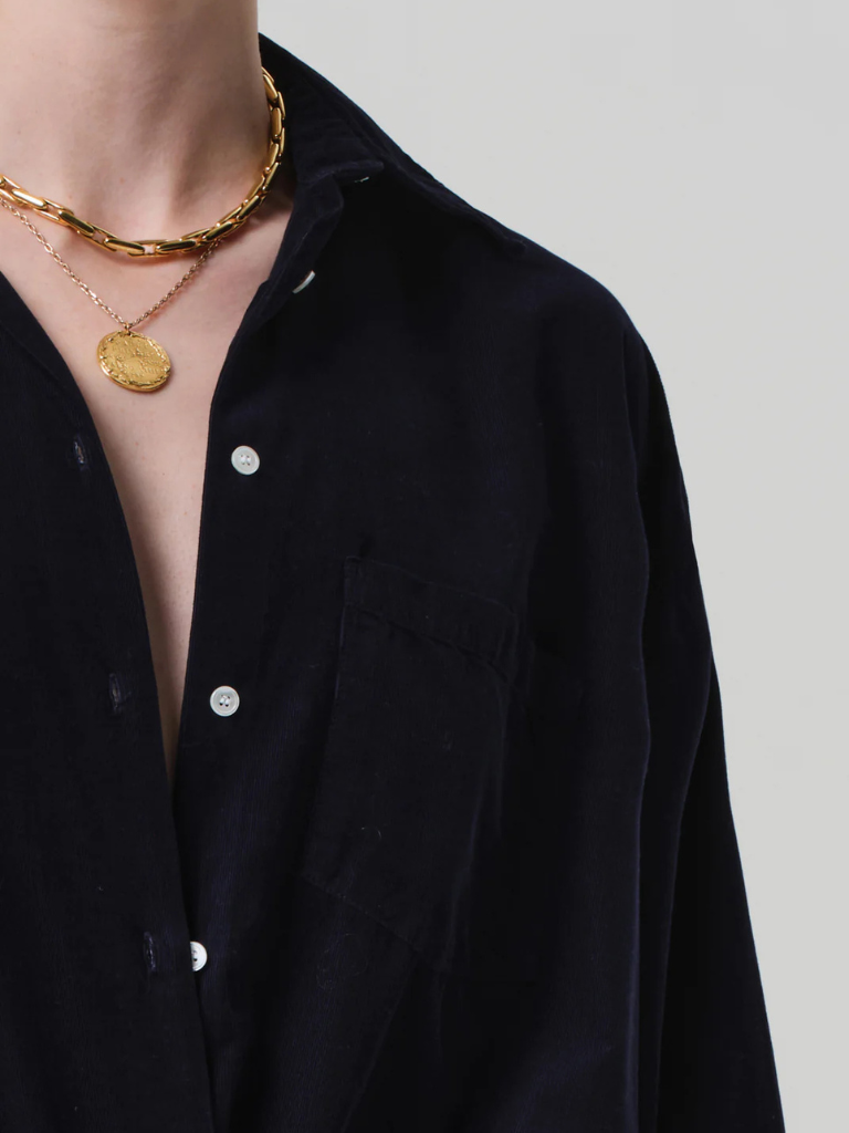 Kayla Corduroy Shirt in True Navy