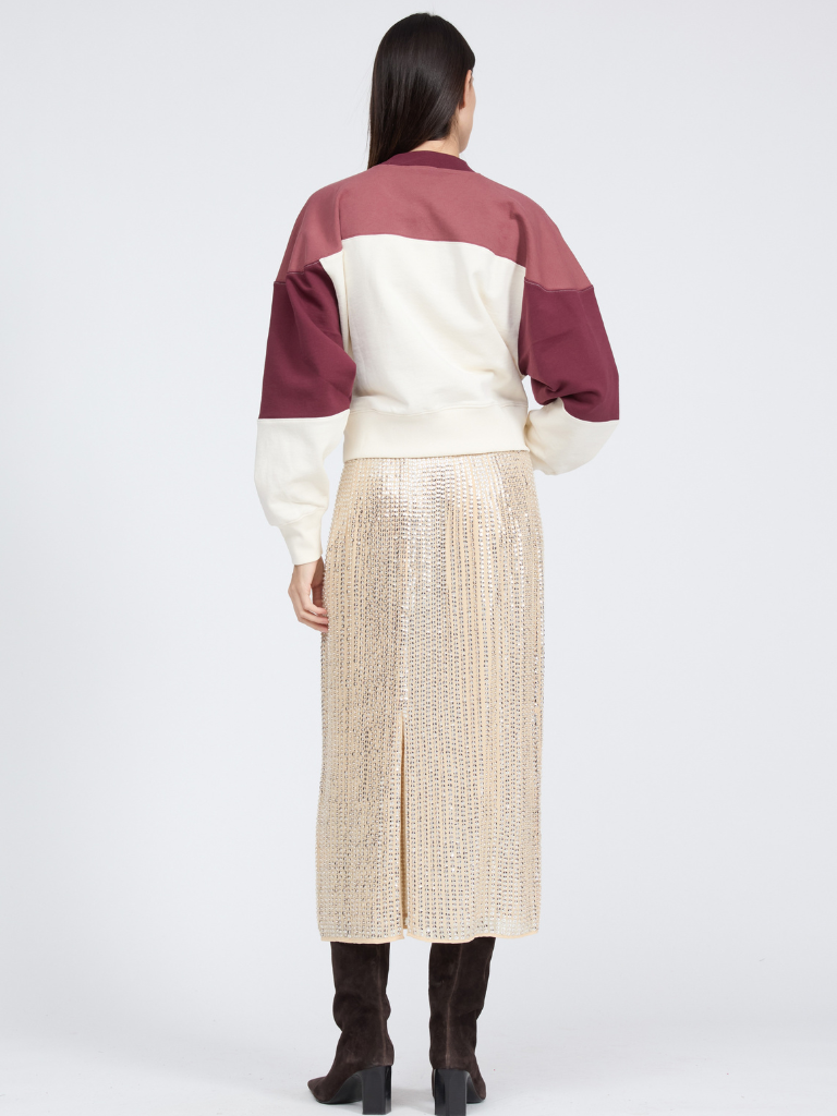 Lili Beaded Skirt in Beige
