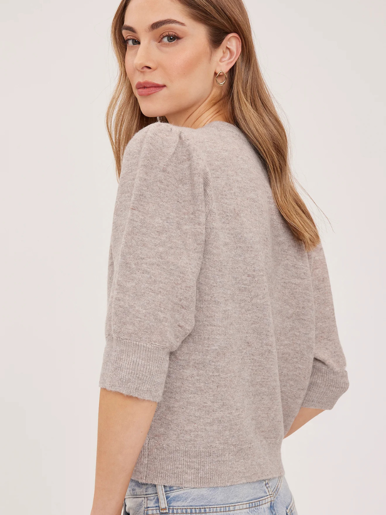 Hildi Knit Top in Heather Latte