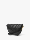Petite Fanny Pack in Black Woven Zig-Zag