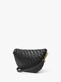 Petite Fanny Pack in Black Woven Zig-Zag