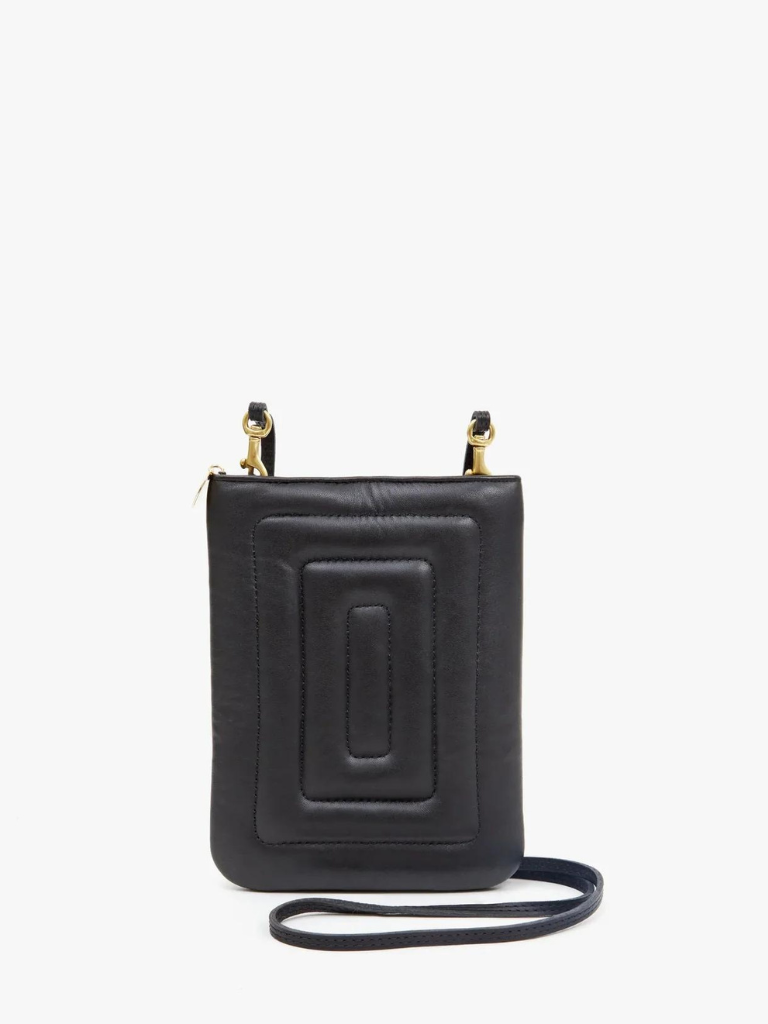 Quilted Leather Poche in Black