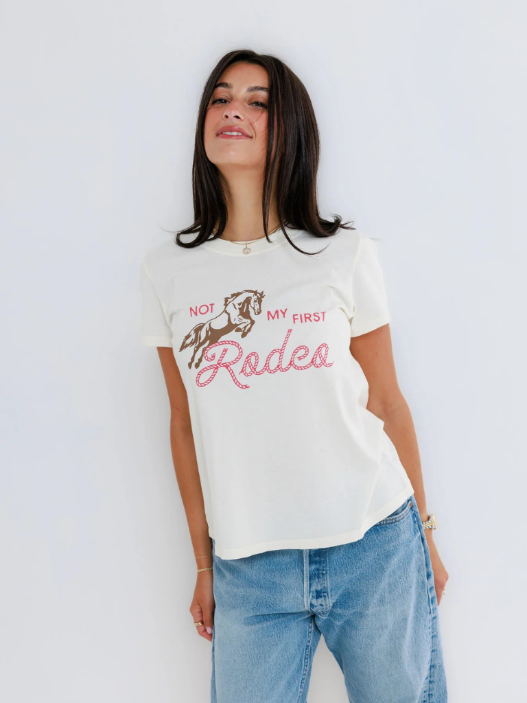 Not My First Rodeo Tee in Off White