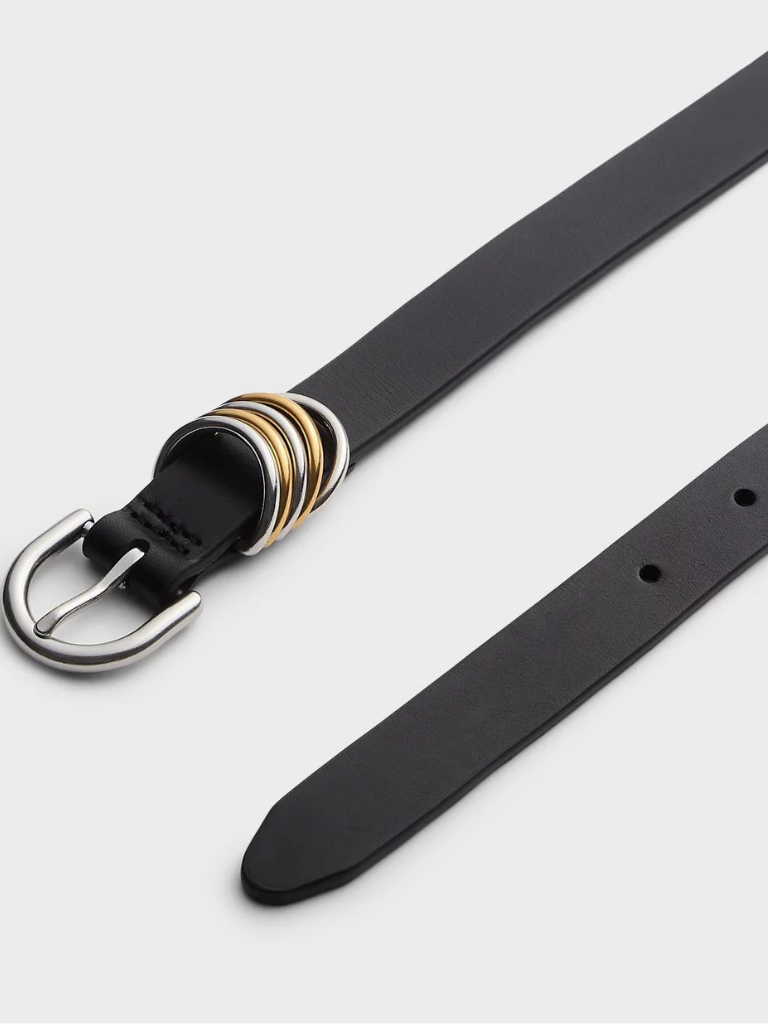 Sasha Leather Belt in Black