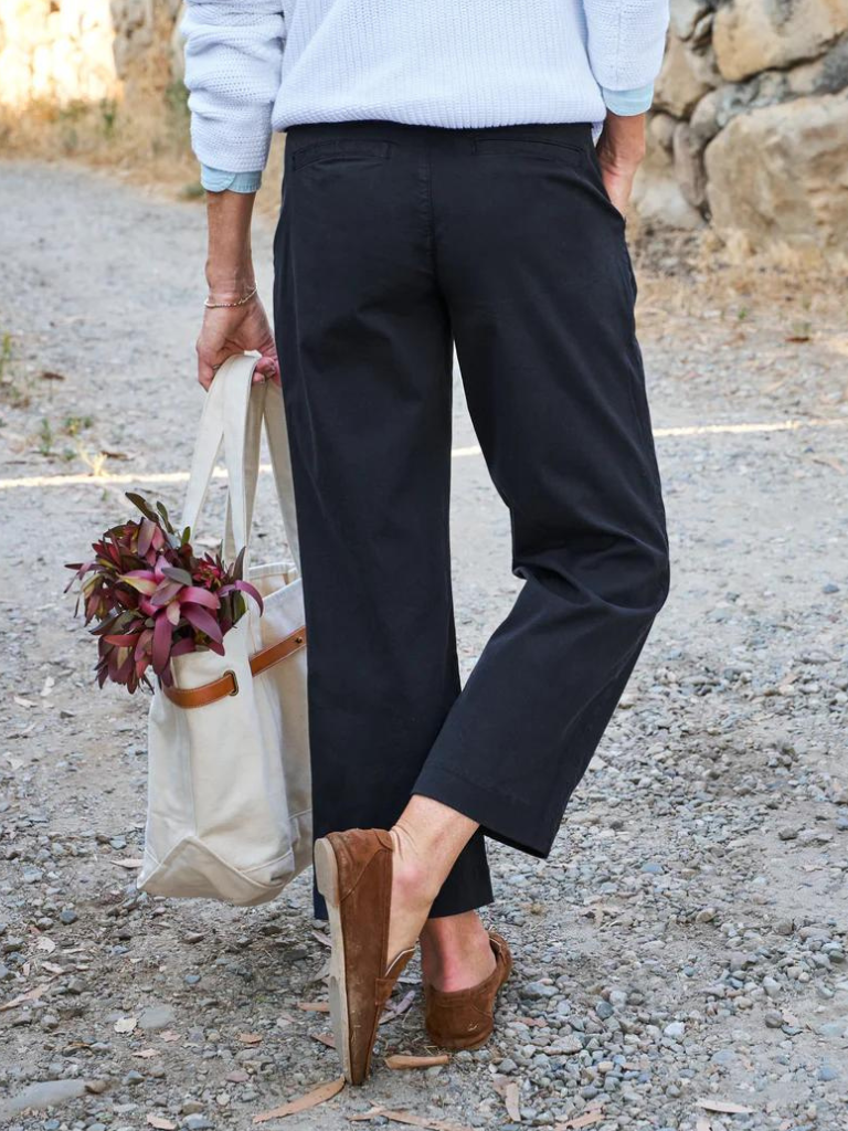 Westport Italian Wide Leg Chino in Washed Black