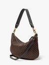 Moyen Messenger in Black/Chocolate Woven Checker