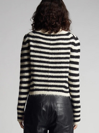 Ava Stripe Sweater in Ivory/Black