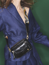 Charly Python Bag in Black/Gold