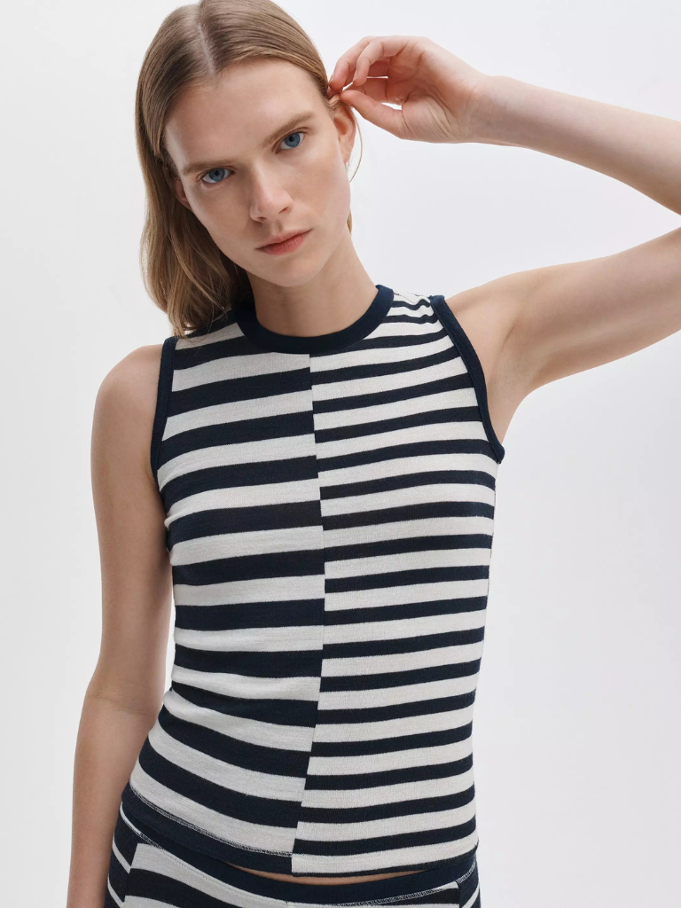 Knit Mix Striped Tank in Salute Multi