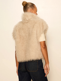 Silky Fur Vest in Almond Cream