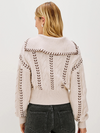 Lune Whip Stitch Cardigan Sweater in Oatmeal