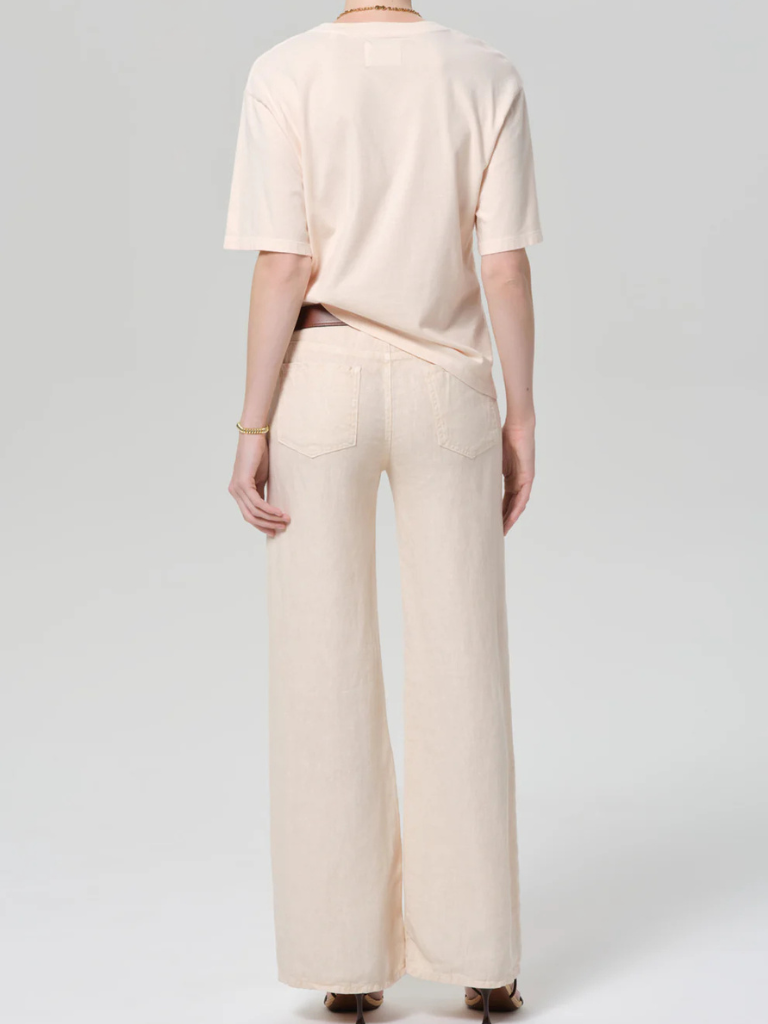 Nora Linen Trouser Leg in Vanilla