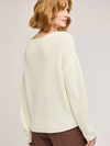 Spencer V-Neck Knit Sweater in Cream