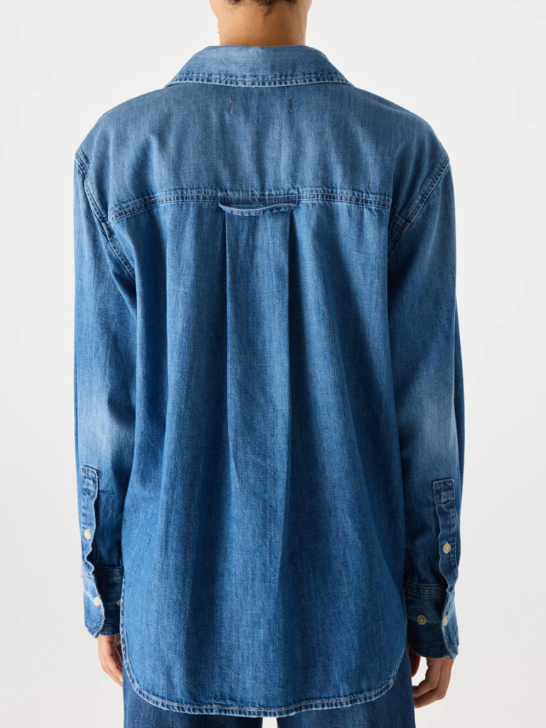 Ruth Denim Oversized Shirt in Glisten