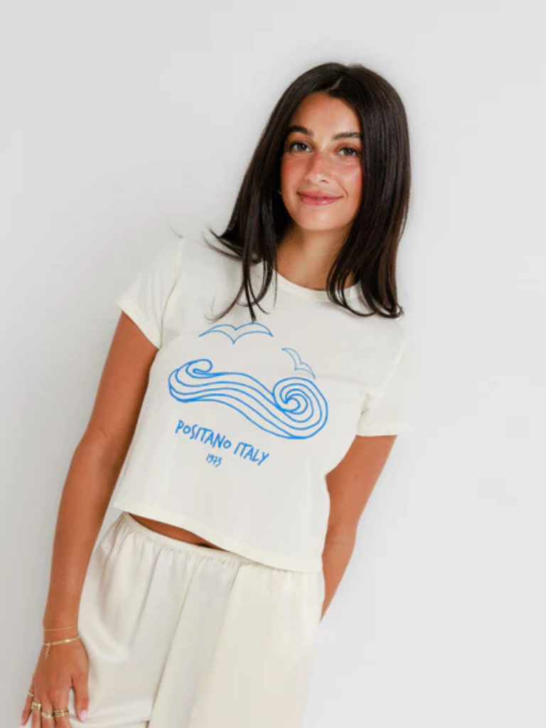 Positano Italy Tee in White