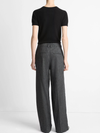 Italian Jaspe Pintuck High-Waist Wide-Leg Pant in Heather Grey