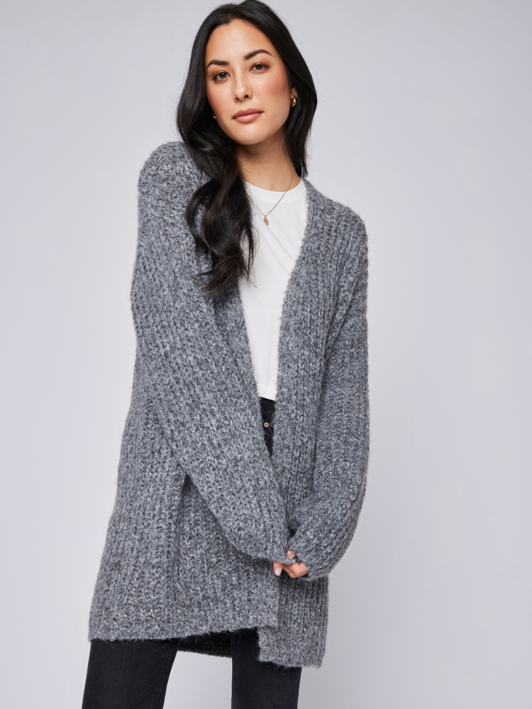 Enid Cardigan in Heather Charcoal