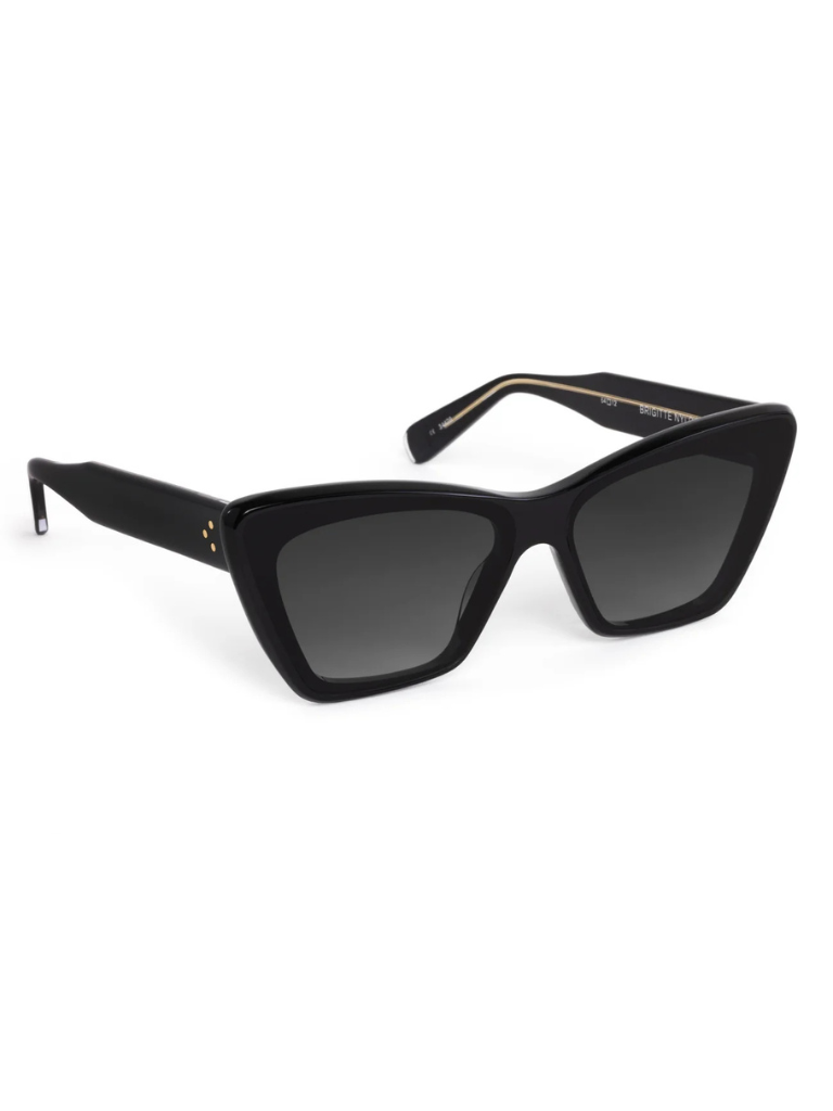 Brigitte NYLON Sunglasses in Black + Black & Crystal