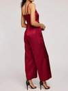 Irina Satin Jumpsuit in Crimson