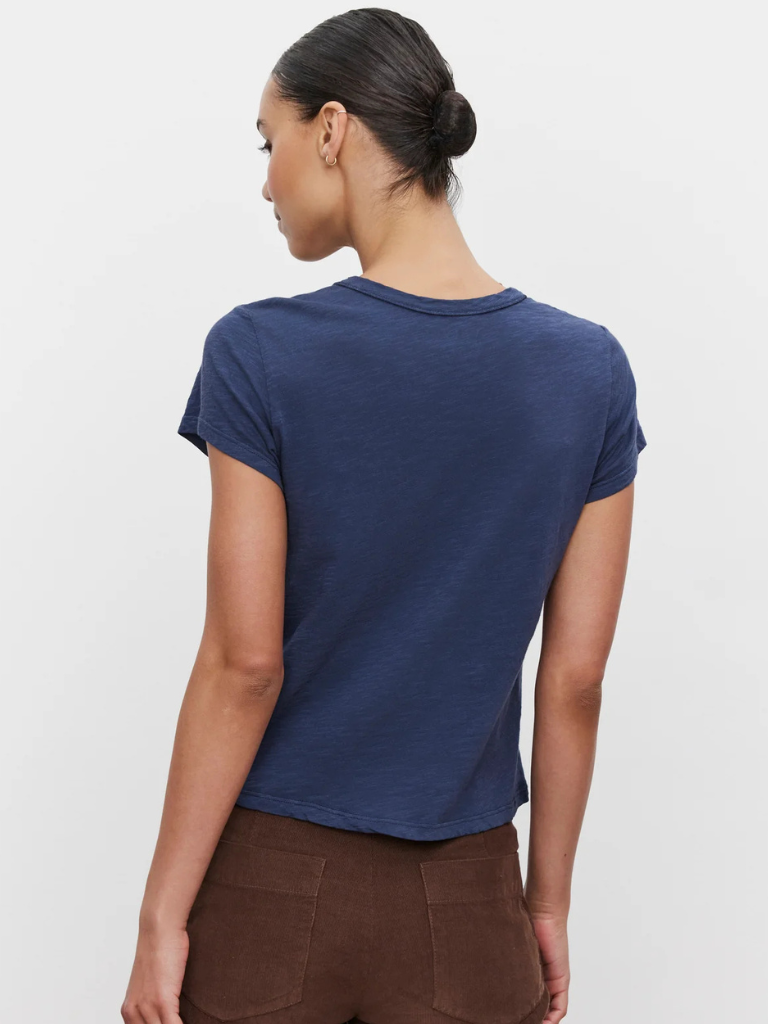 Marie Short Sleeve Crew Neck Tee in Bluechip