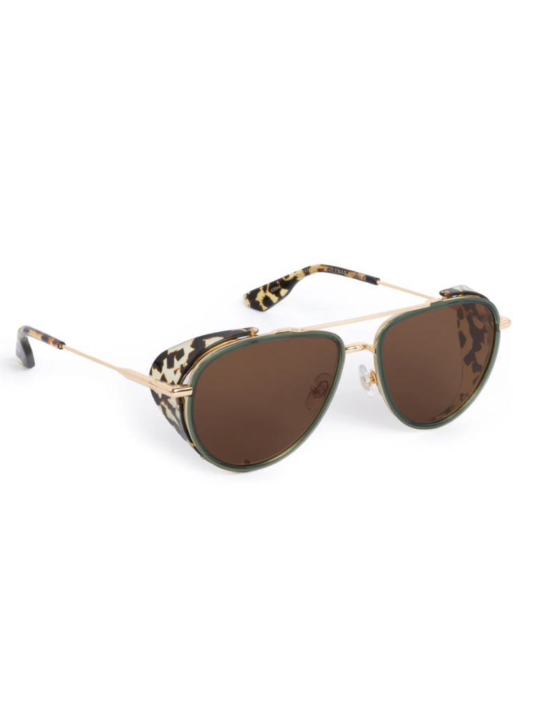 Coleman Sunglasses in Bottle Green/Zulu 18K