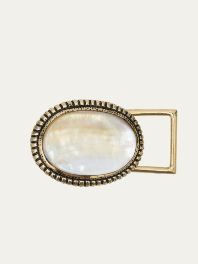 Baby Dallas Mother of Pearl Belt Buckle in Gold