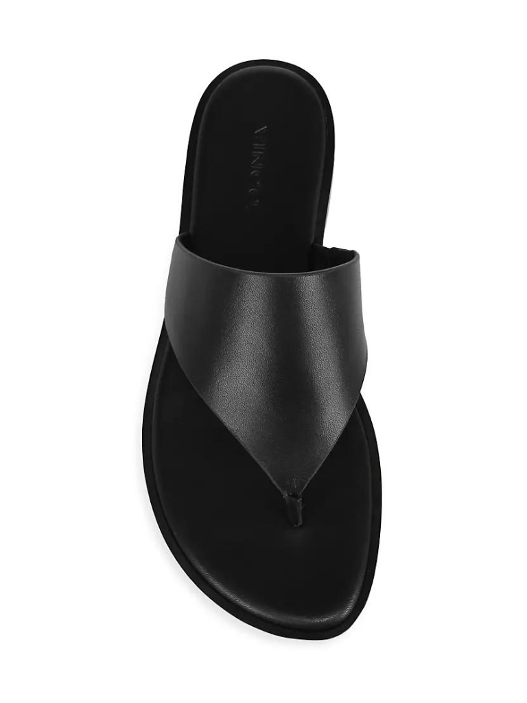 Ellis Leather Slide Sandal in Black