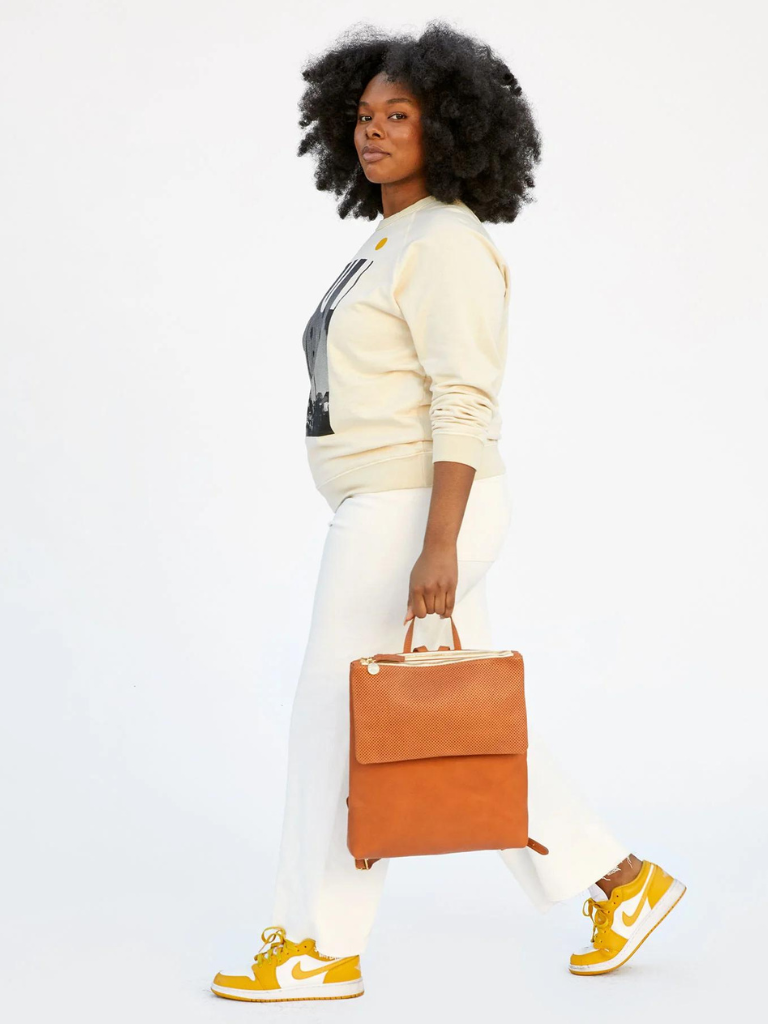 Agnes Backpack in Cuoio Perforated