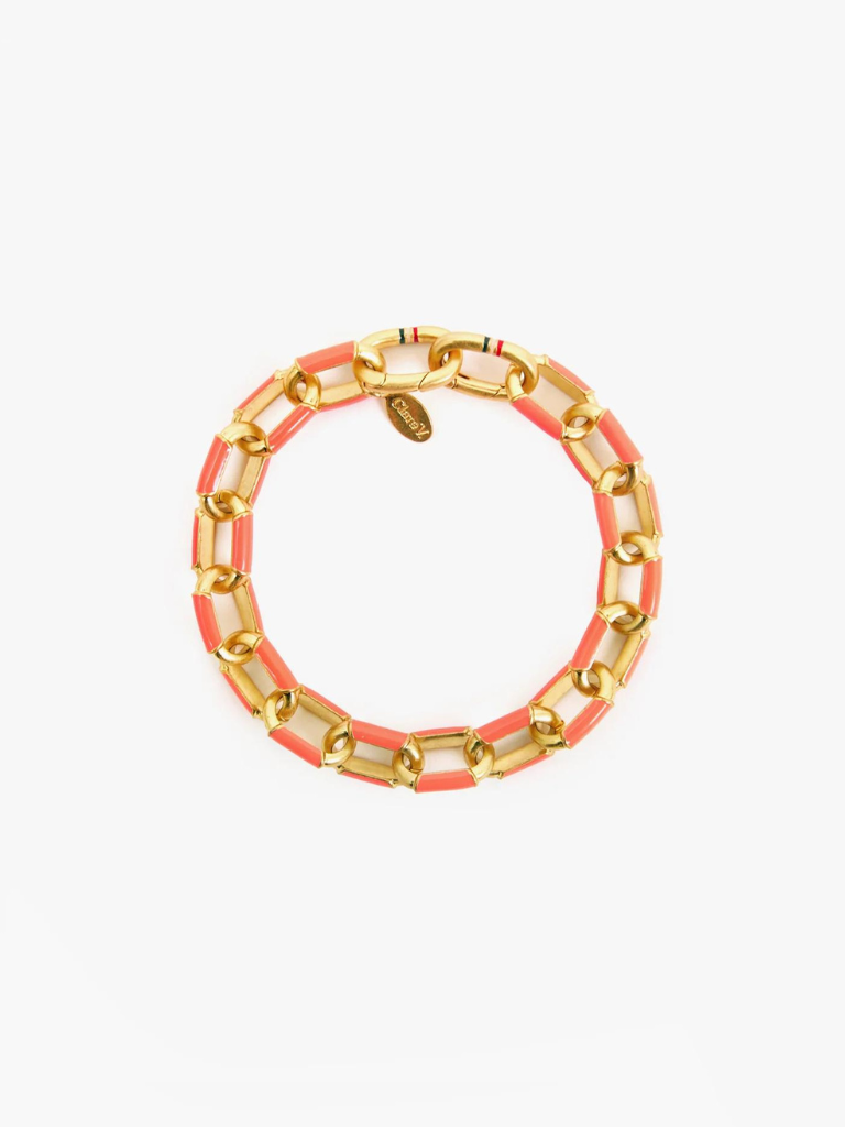 Le Link Bracelet in Coral &Vintage Gold