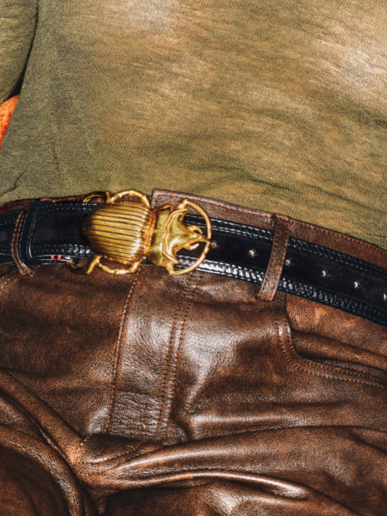 Thick Suede Belt in Black
