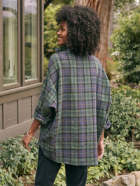 McLoghlin Utility Shirt in Orange, Green, and Blue Plaid