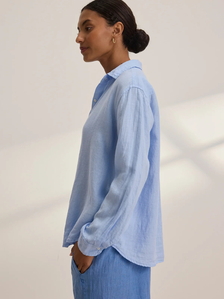 Cleo Wade Sisi Linen Shirt in Chambray