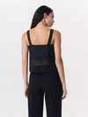 Clem Lace-Trim Poplin Tank Top in Black