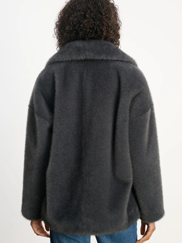 Carolyn Lux Fur Jacket in Slate
