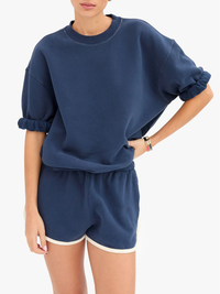 Short Sleeve Oversized Sweatshirt in Navy