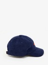 Red Lips Corduroy Baseball Hat in Navy