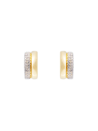 Two-Tone Pave Huggies in Gold