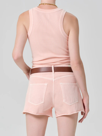Isabel Rib Tank in Melon Creme