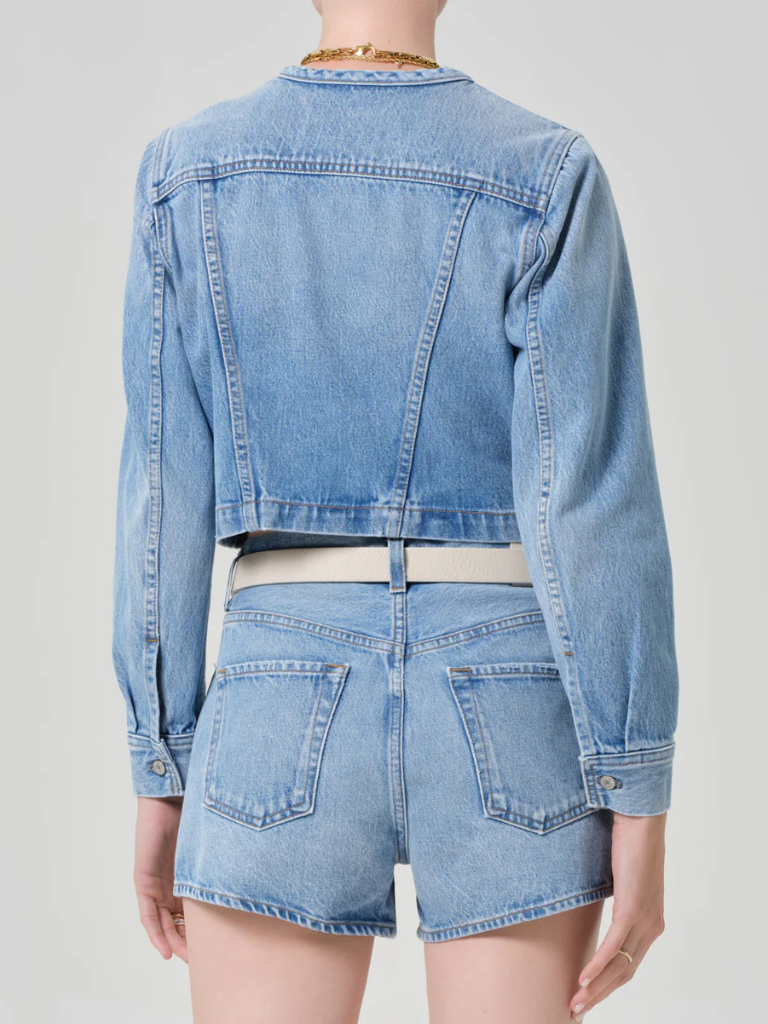 Devin Collarless Jacket in Cecil