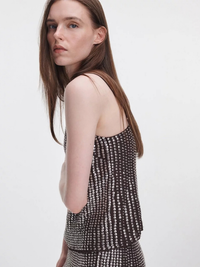 Lili Beaded Tank in Chocolate