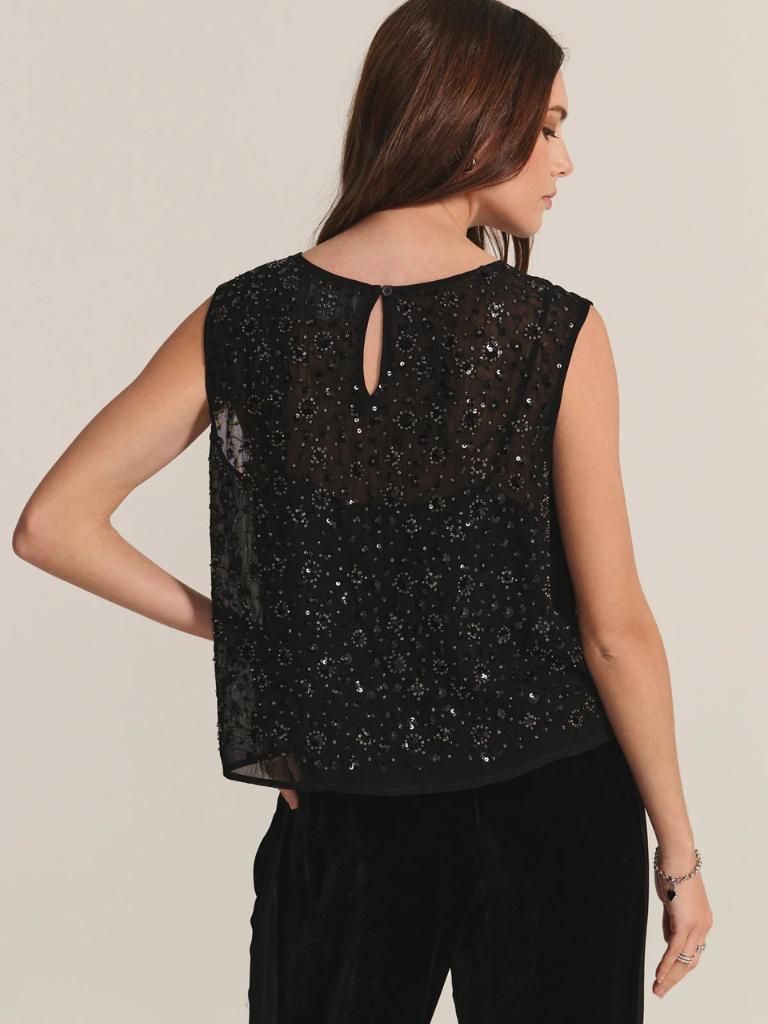 Serena Sequin Top in Black