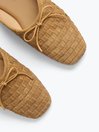 Cammie Woven Mule in Biscuit Woven Suede