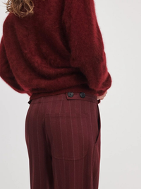 Irina Refine Knit Jacquard Pant in Burgundy Multi